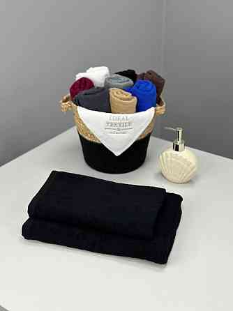 Комплект рушників Ideal Textile однотонних 50х90см + 70х140см 400 г/м2 (56860932) Чорний Чернівці