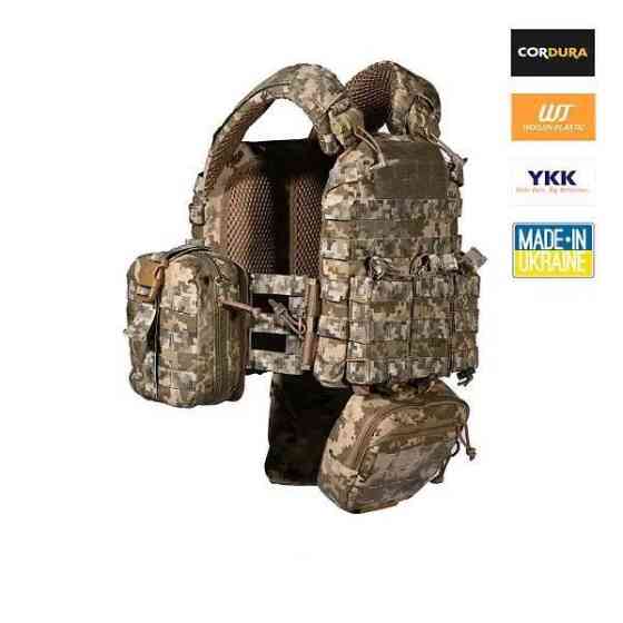 Тактическая плитоноска М5 + 6 подсумков (без плит) Пиксель Киев