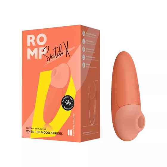 Вакуумный стимулятор клитора ROMP Switch X, оранжевый Sex Aura Киев