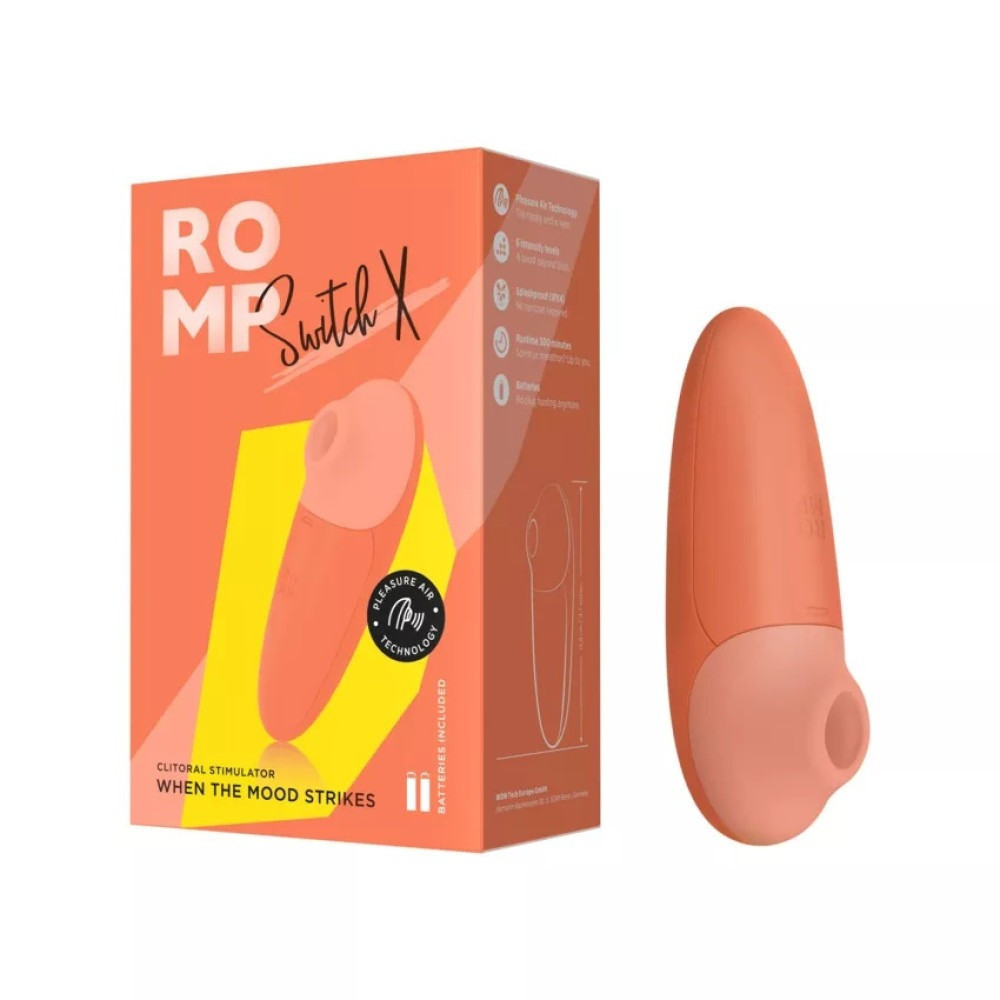 Вакуумний стимулятор клітора ROMP Switch X, помаранчевий Sex Aura Київ - фото 1