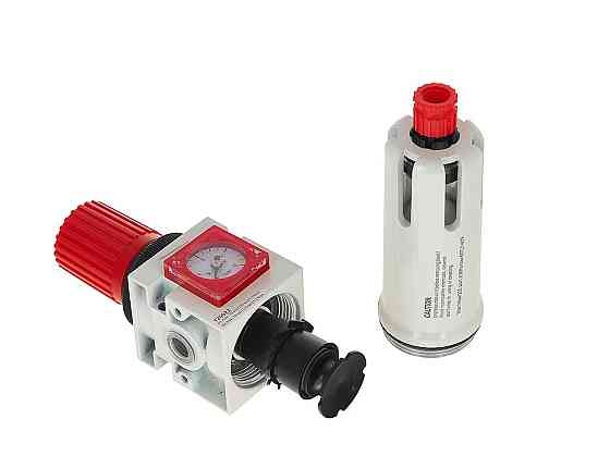 Регулятор тиску повітря "Tvardy" з фільтром-осушувачем та манометром 1/4" (3 в 1) Київ