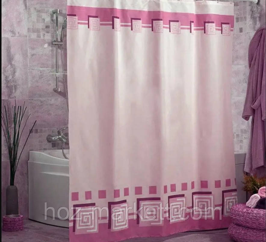 Штока для душа тканевая Miranda Lykia 180 х 200 см розовая Харьков - изображение 1
