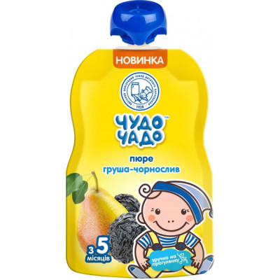 Дитяче пюре Чудо-Чадо груша чорнослив без цукру 90 г (4820016253858) Вінниця - фото 1