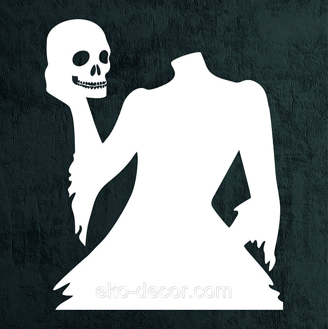 Декоративне настінне Панно «Безголова жінка та череп», Декор на стіну 50*40 см, Білий Київ - фото 8