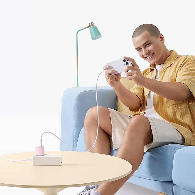 Мережевий зарядний пристрій Baseus PicoGo GaN Fast Charger 1C 45W EU Baby Pink Київ - фото 9