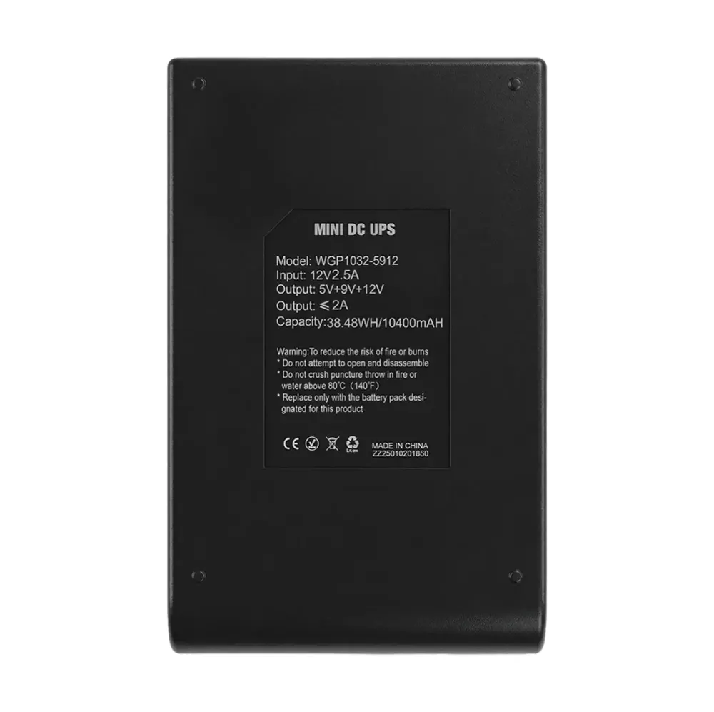 Джерело безперебійного живлення Mini UPS WGP UPS1032 10400mAh 5V/9V/12V, Li-ion 4*2.6Ah, для роутера та оптичного терміналу Київ - фото 9