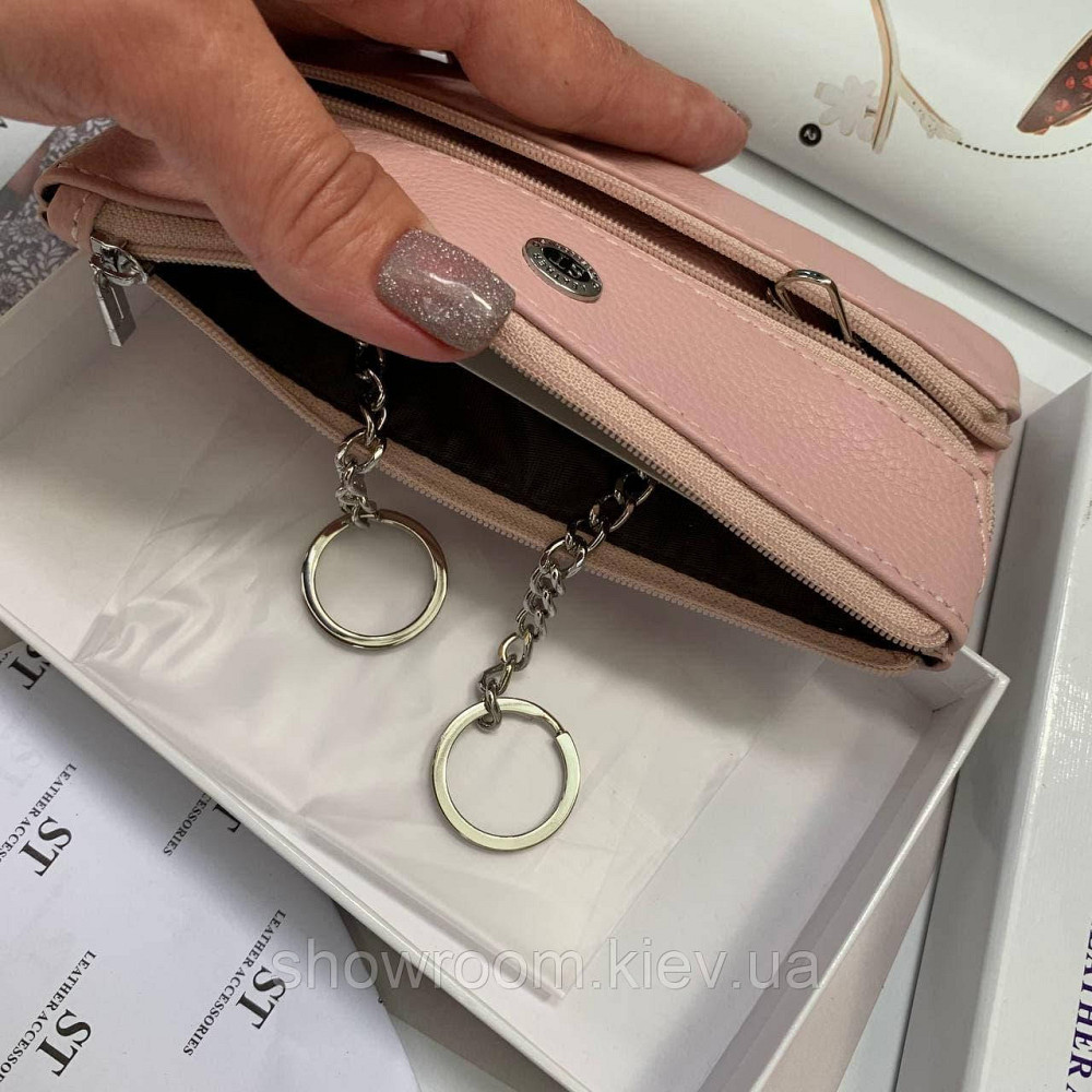 Женская кожаная пудровая ключница (405) Киев - изображение 4