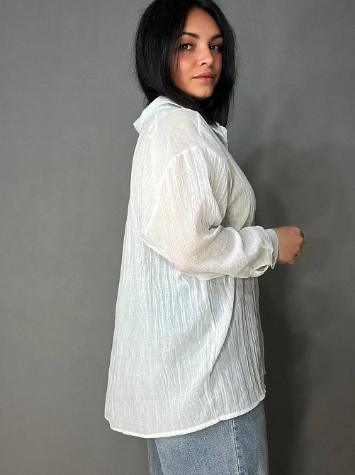 Рубашка женская Xingyue 388 оверсайз хлопок жатка с карманом, белый, one size Киев - изображение 6