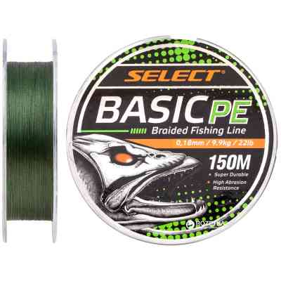Шнур Select Basic PE 150m Dark Green 0.18mm 22lb/9.9kg (1870.18.25) Вінниця