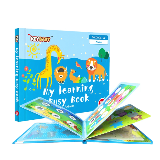 Дитяча розвиваюча книга Busy Book Монтессори, тактильная книга с липучками Keybaby для детей, бизибук, Animals Каменец-Подольский