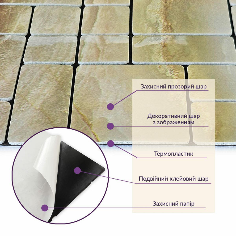 Самоклеящаяся PET мозаика 300х300х4мм SW-00002442 Киев - изображение 4