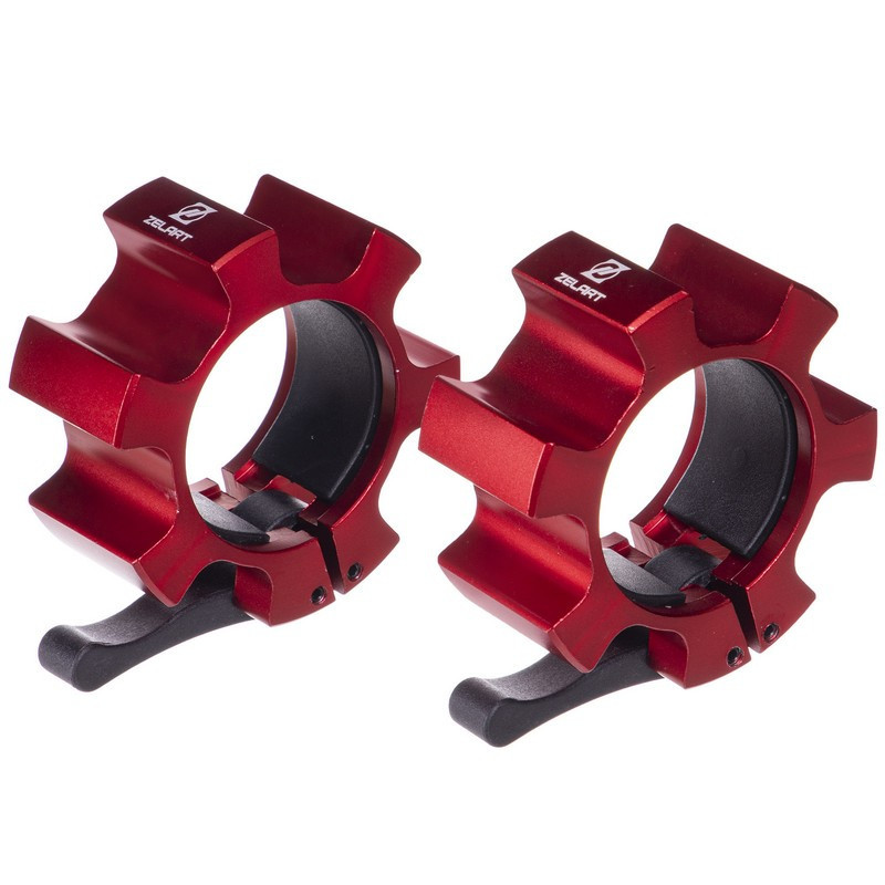 Замки для грифа с фиксатором Zelart-2726 2 шт 51 мм красный Киев - изображение 5