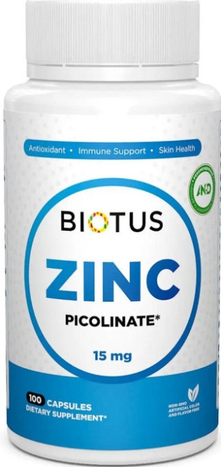 Цинк пиколинат Biotus Zinc Picolinate 15 мг 100 капс Киев - изображение 1