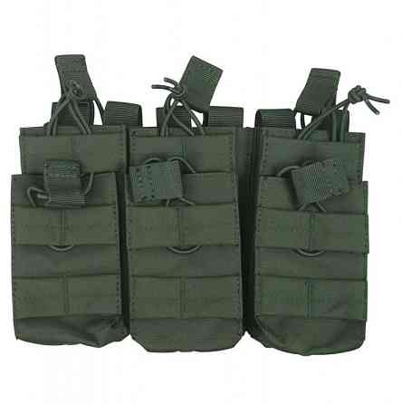 Тактический тройной подсумок для магазинов DUO Kombat Tactical M16/M4/AK Оливковый Винница