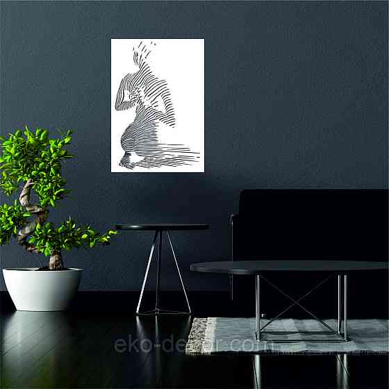 Декоративне настінне Панно «Жіноче тіло», Декор на стіну 50*34 см, Білий Київ