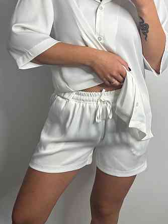 Жіночий костюм-двійка із сатину Айворі XL-2XL Харків