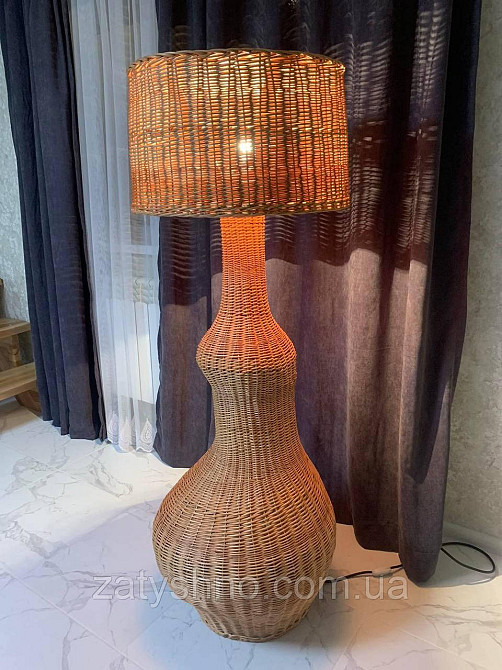 Торшер плетеный из лози большой Киев - изображение 5