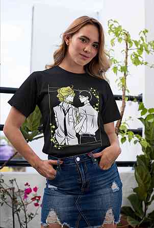 Футболка для хлопчика з аніме принтом Доукйуусеі Классматес Манга Хікару оверсайз (зріст від 165 до 180) Чорний AnimeJ0282m Дніпро