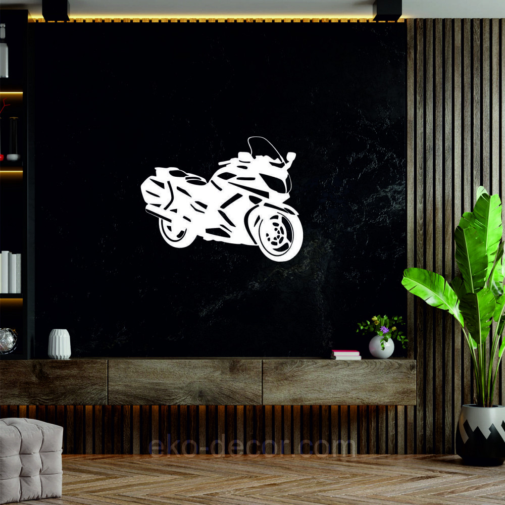 Декоративное настенное Панно «Мотоцыкл» Декор на стену 70*53 см, Белый Киев - изображение 8