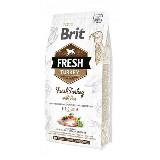 Сухий корм Brit Fresh для дорослих собак, із зайвою вагою, похилого віку, з індичкою та горохом, 2,5 кг Вінниця