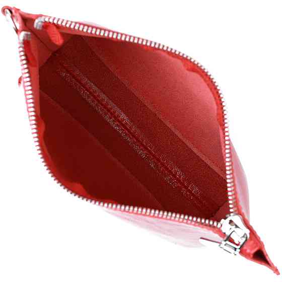 Женская глянцевая косметичка из натуральной кожи Shvigel 16410 Красный Киев