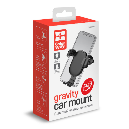 Тримач автомобільний для мобільного ColorWay CW-CHG01-BK чорний Житомир