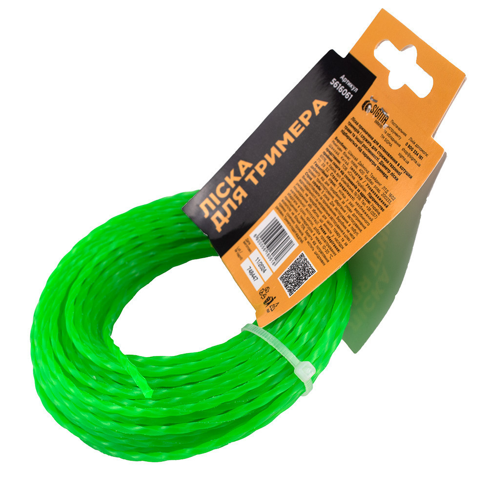 Волосінь для тримера кручений квадрат Ø3.0 мм 15 м SIGMA (5616061) Київ - фото 7