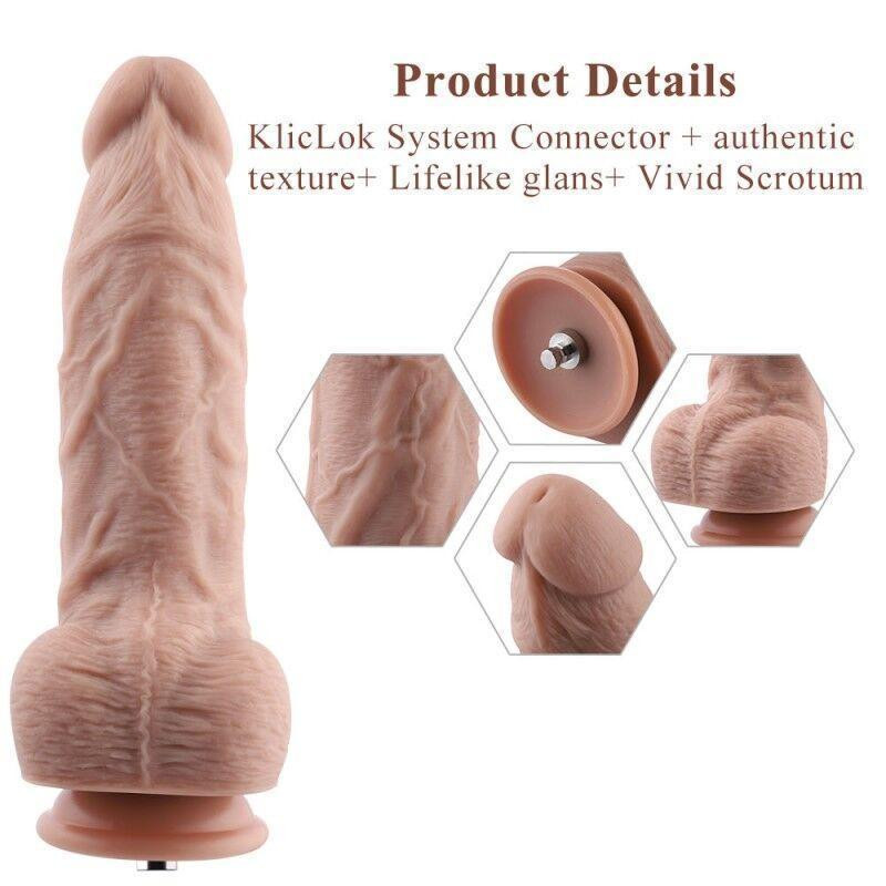 Гнучкий фалоімітатор для секс-машин Hismith 9.25″ Silicone Dildo, система KlicLok Sex Aura Київ - фото 3