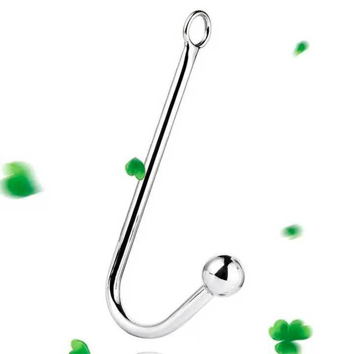 Сталевий анальний гак з кулею - Сріблястий - Анальні іграшки Вінниця - фото 5