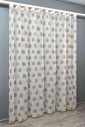 Тюль VR-Textil 1808т Шифон с принтом Белый с пудровым 300х270 см (40-643) Киев