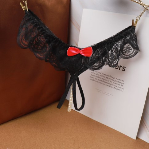 Трусики з розрізом і перлами - розмір універсальний (на резинці), в талії тянуться до 90см Київ - фото 1