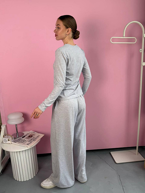 Женский базовый повседневный костюм из легкой вискозы Меланж Одесса - изображение 4
