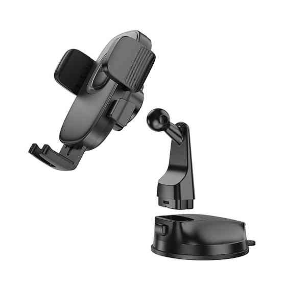 Автотримач для телефона HOCO H76 Crown one-button car holder(center console) Black Metal Gray Одеса