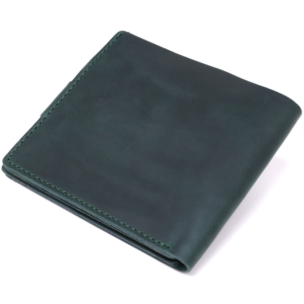 Винтажное кожаное портмоне Shvigel 16435 Зеленый Киев - изображение 9