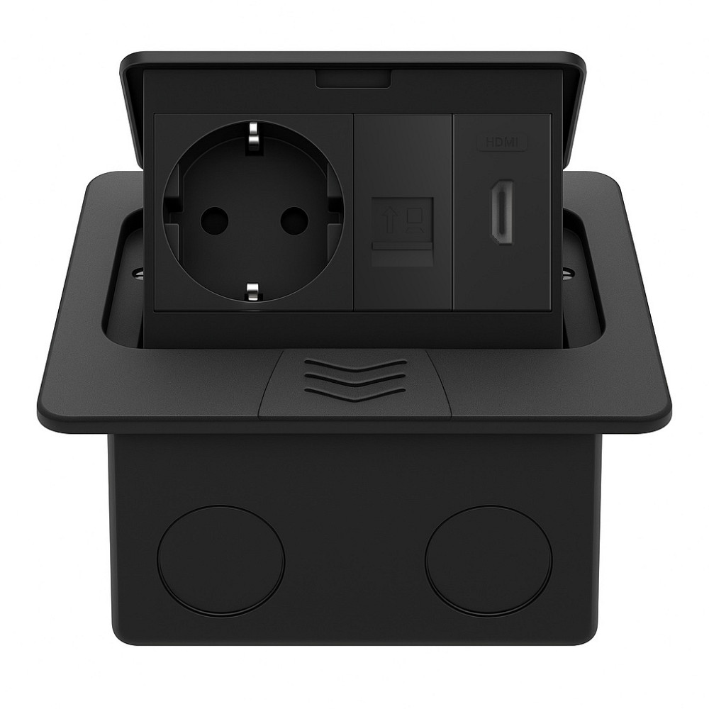 LIVOLO Розетка підлогова подвійна LIVOLO чорна, вбудована у підлогу, з HDMI, інтернет RJ-45, дл Коломия - фото 2