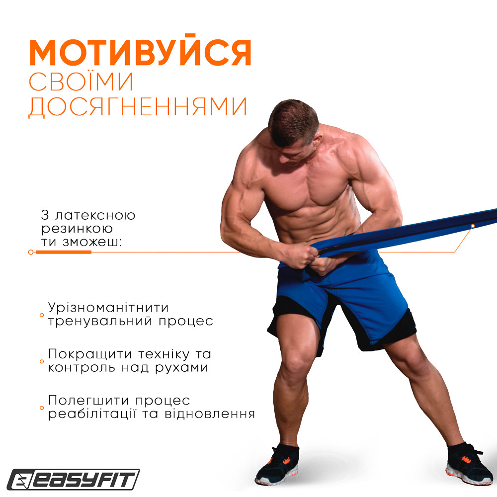 Гумова петля EasyFit 50-110 кг Синя Коломыя - изображение 3