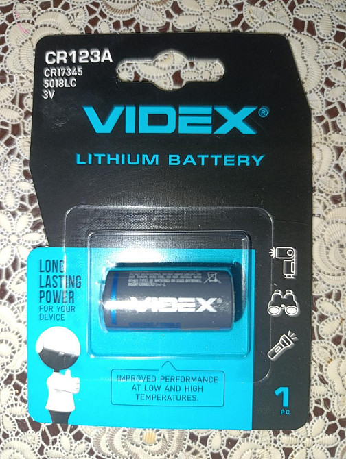 Батарейка Videx CR123A 3V літієва фотоелементна батарея для ліхтарів, сигналізацій та електронних пристроїв Харків - фото 3