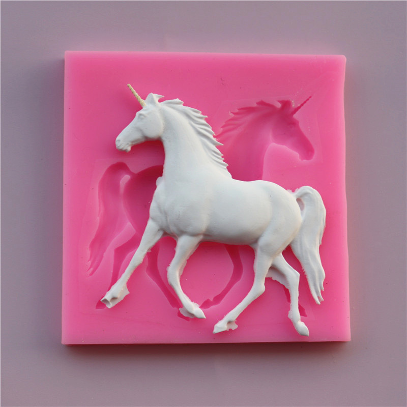 Молд силиконовый Единорог 75 на 72 мм розовый Киев - изображение 1