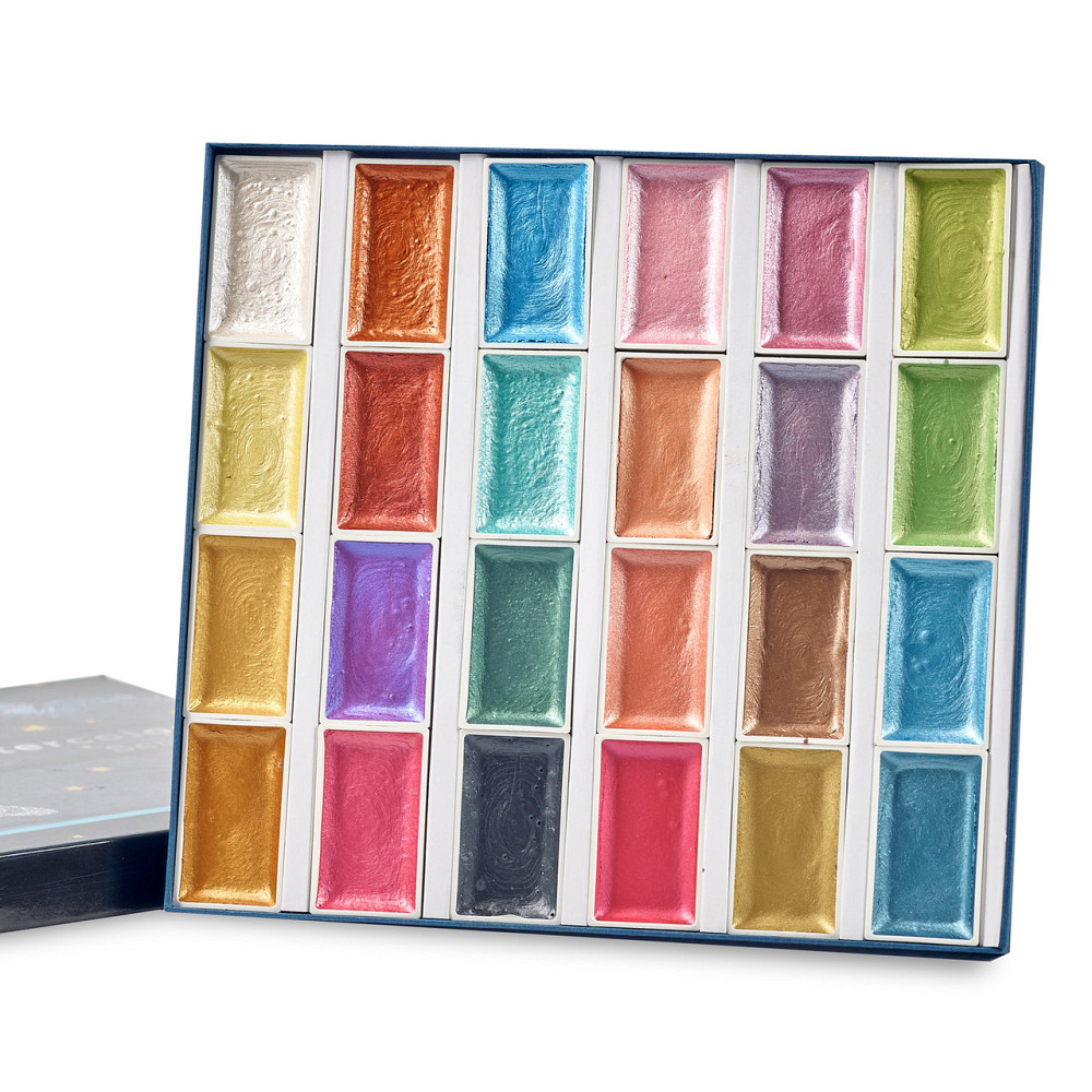 Набір фарб для малювання, Акварельні фарби з перламутром (металік) 24 кольори, Відеоогляд! Кам'янець-Подільський - фото 8