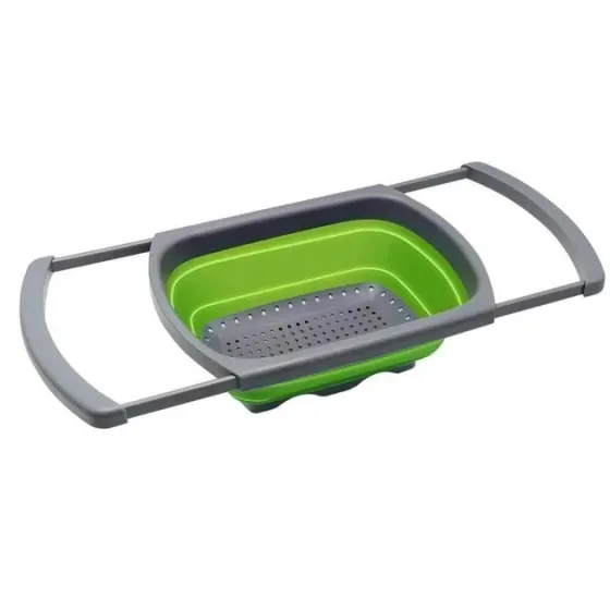 Складаний силіконовий друшляк з висувними ручками, для раковини, для овочів та фруктів, 530 г Одеса
