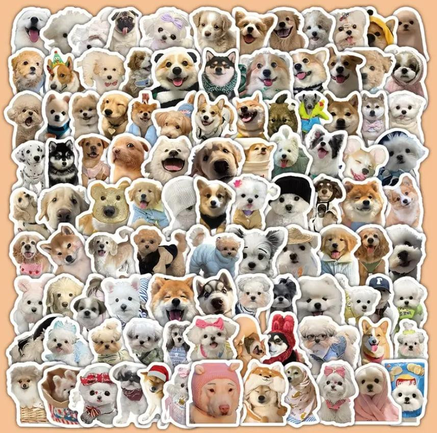 20 милых реалистичных стикеров с щенками. Водонепроницаемые виниловые эстетические наклейки с собака Киев - изображение 4