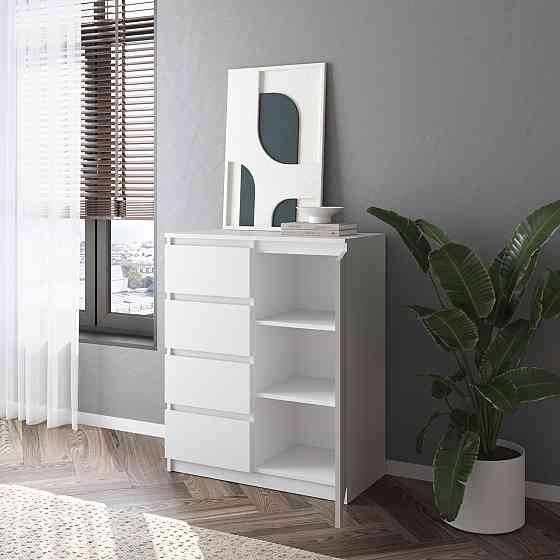 Комод VAYS, сучасний, з полицями, 4 шухляди, без ручок R-32 Антрацит Львів