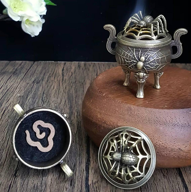 Кадильниця з павуком бронзова, підставка для пахощів, тримач для конусних ароматичних паличок, декор готичний Київ - фото 2