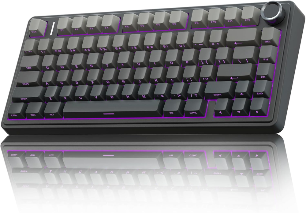 Бездротова механічна клавіатура AULA F75 Black RGB — 75%, Hot-Swap, Bluetooth/2.4GHz/Type-C, Gasket Mount, Бічне гравіювання Київ - фото 3