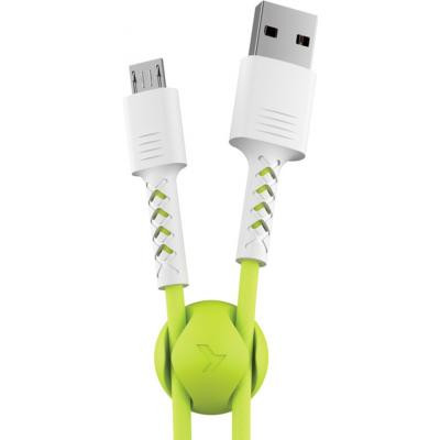 Дата кабель USB 2.0 AM to Micro 5P 1.0m Soft white/lime Pixus (4897058531176) Вінниця - фото 1