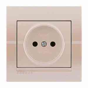 DERIY перлинно-білий металік Розетка внутрішня без заземлення Лезард Житомир