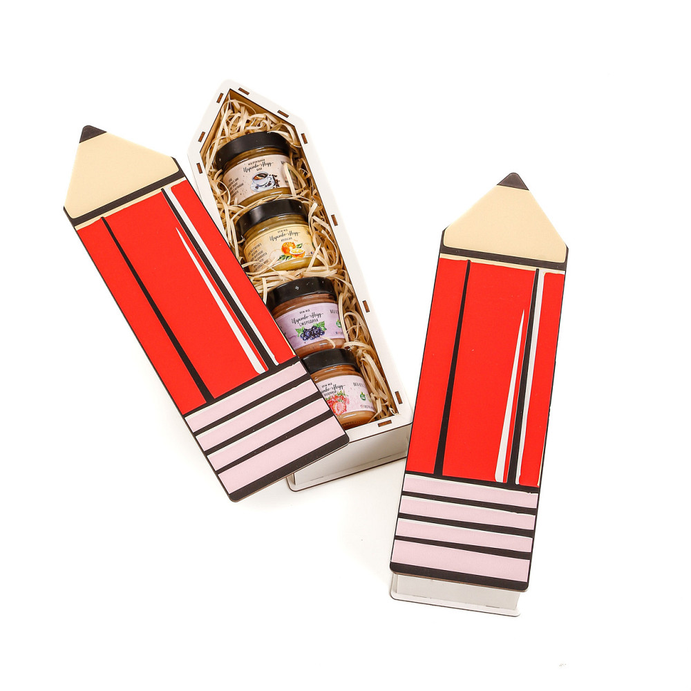 Подарочный набор для учителя в деревянной коробке №101 крем-мед Одесса - изображение 2