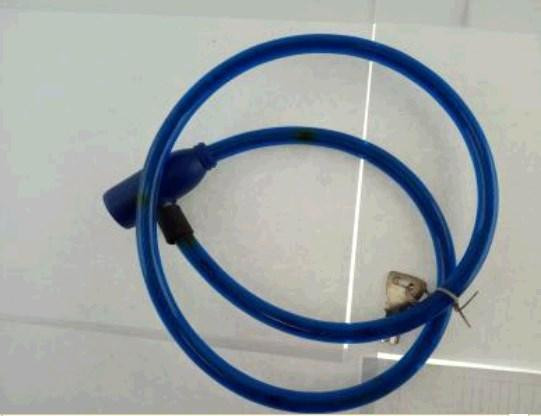 Замок на колесо (трос) (з ключем) (синій) 10mm Мукачево - фото 1