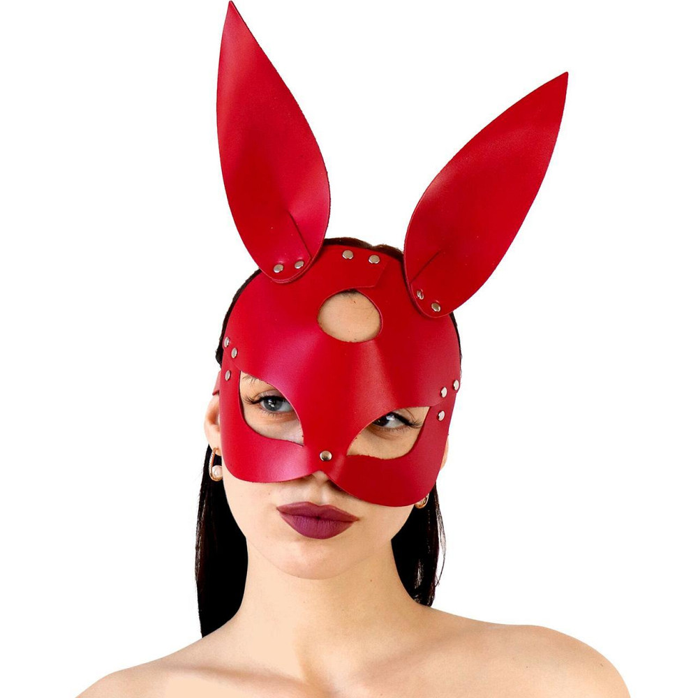 Шкіряна маска Зайчика Art of Sex - Bunny mask, колір Червоний Sex Aura Київ - фото 1