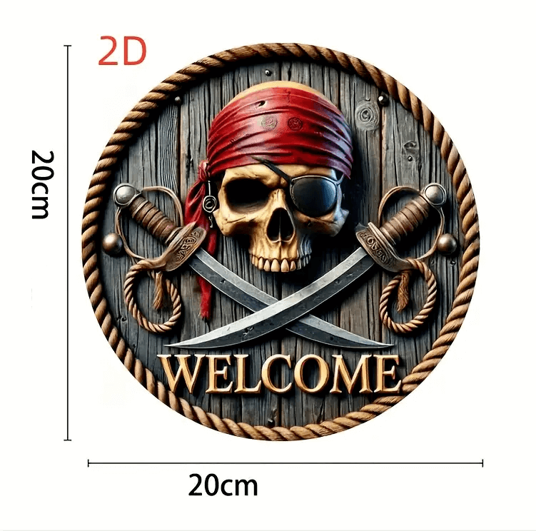 Табличка 2D вхідна на піратську вечірку Welcomе кругла. Мод. 3 Київ - фото 2